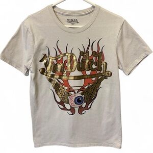 Von Dutch Flying Eyeball Gold Foil Logo T-shirt Mens Size Small